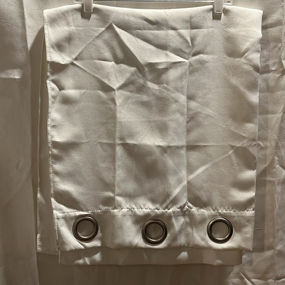 FOUR PANELS WHITE CURTAINS 72” LONG x 36” WIDE SUBTLE WHITE BRANCH DESIGN - Picture 3 of 3